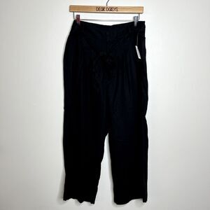 Old Navy Linen Black Wide Leg High Waisted Pants